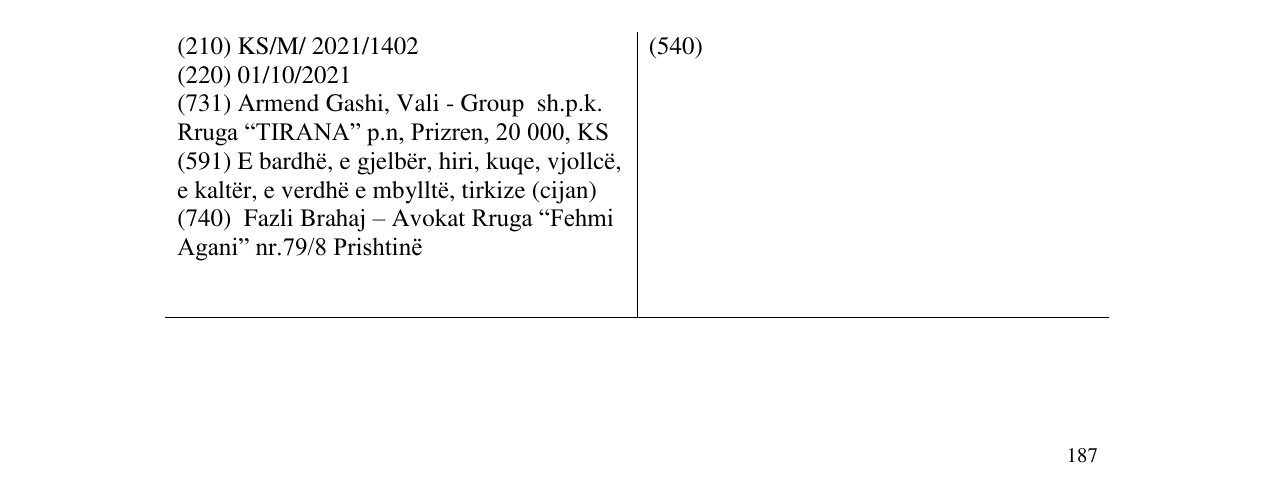 Zëri i markës Markë figurative në buletin