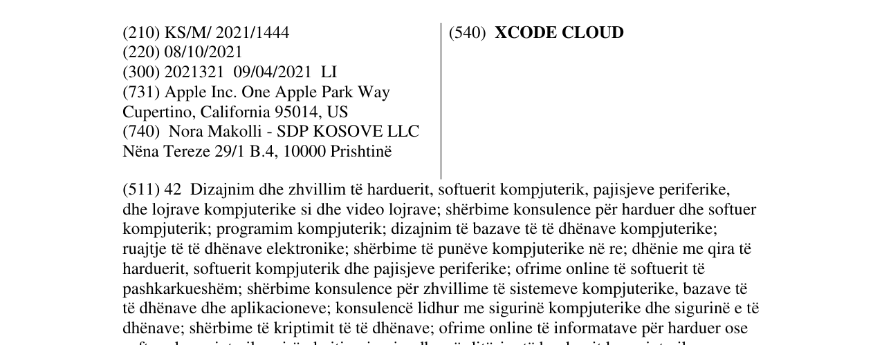 Zëri i markës XCODE CLOUD në buletin