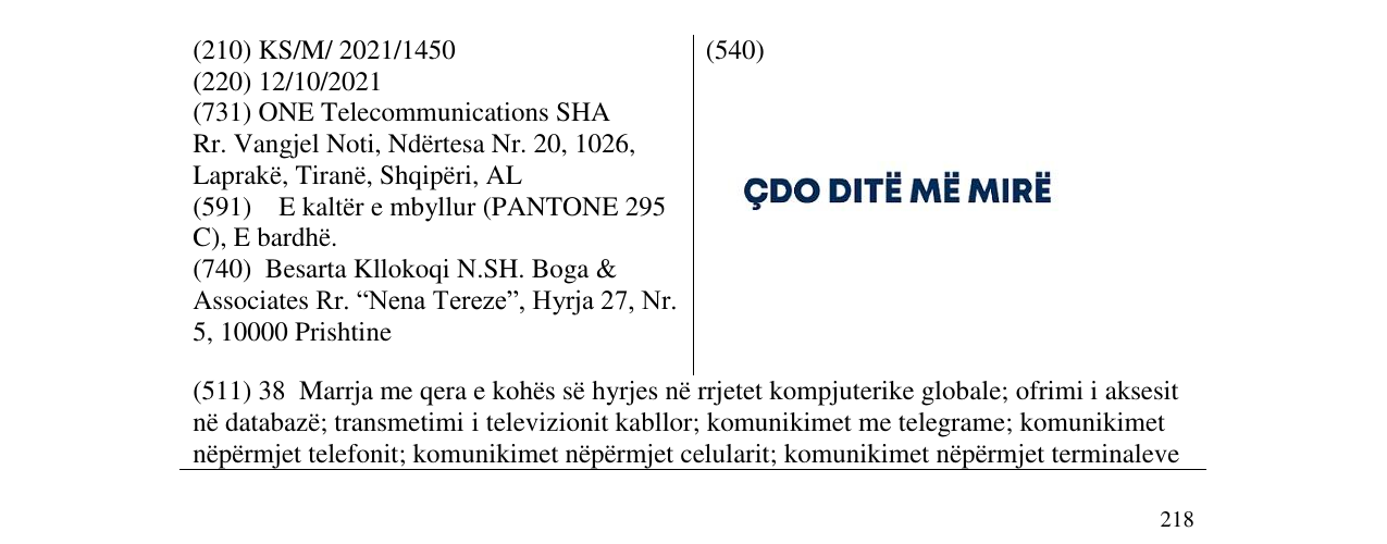 Zëri i markës Markë figurative në buletin