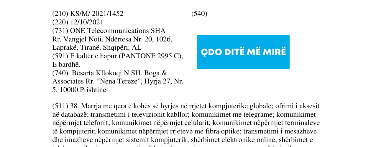 Zëri i markës Markë figurative në buletin