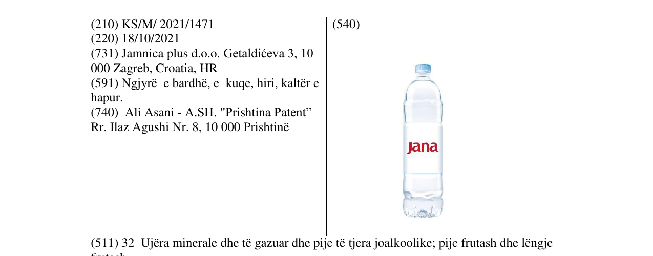 Zëri i markës Jana në buletin