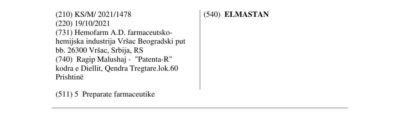 Zëri i markës ELMASTAN në buletin