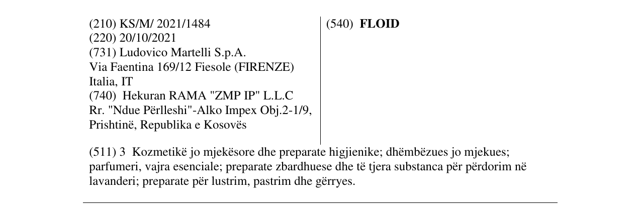 Zëri i markës FLOID në buletin