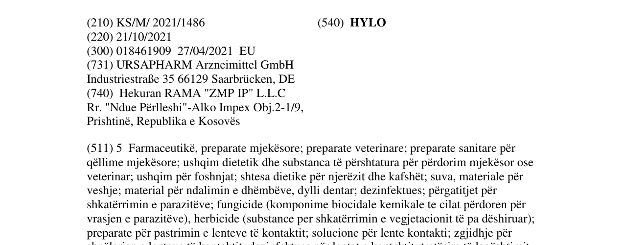 Zëri i markës HYLO në buletin