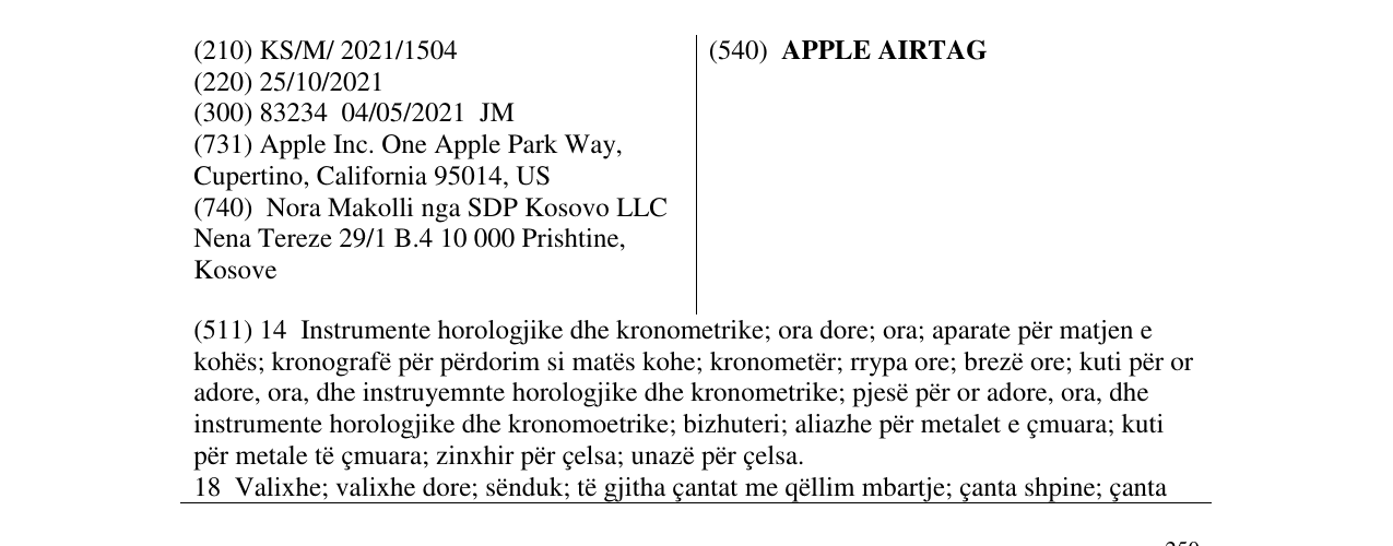 Zëri i markës APPLE AIRTAG në buletin