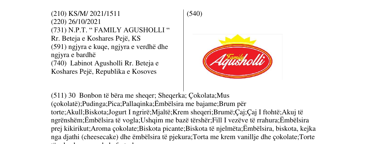 Zëri i markës Markë figurative në buletin