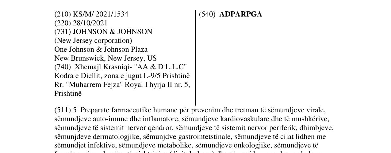 Zëri i markës ADPARPGA në buletin