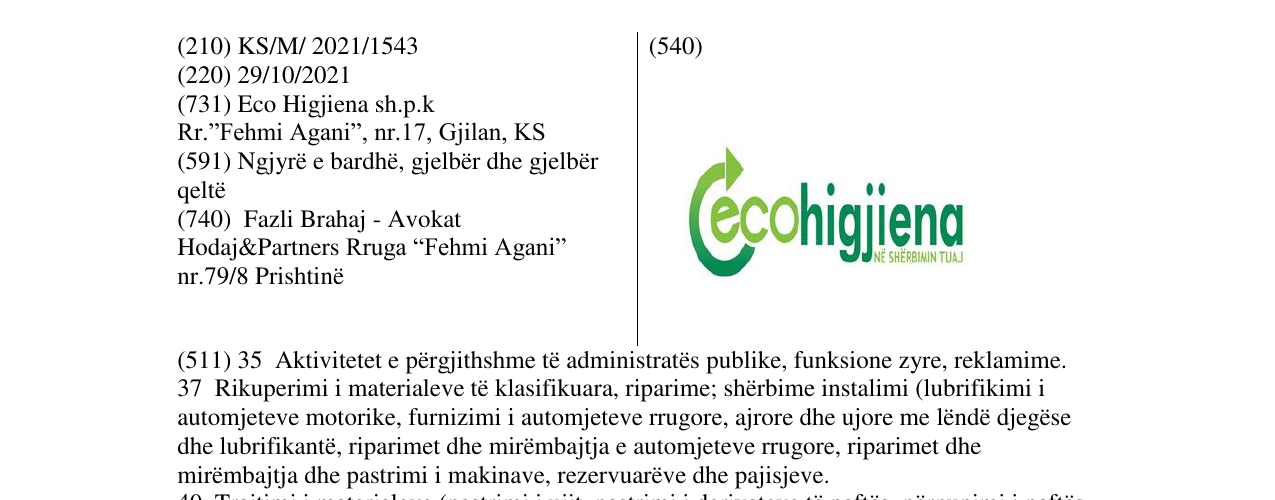 Zëri i markës eco higjiena në buletin