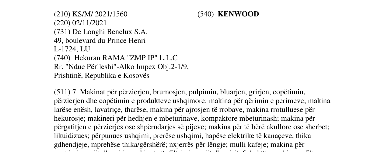 Zëri i markës KENWOOD në buletin