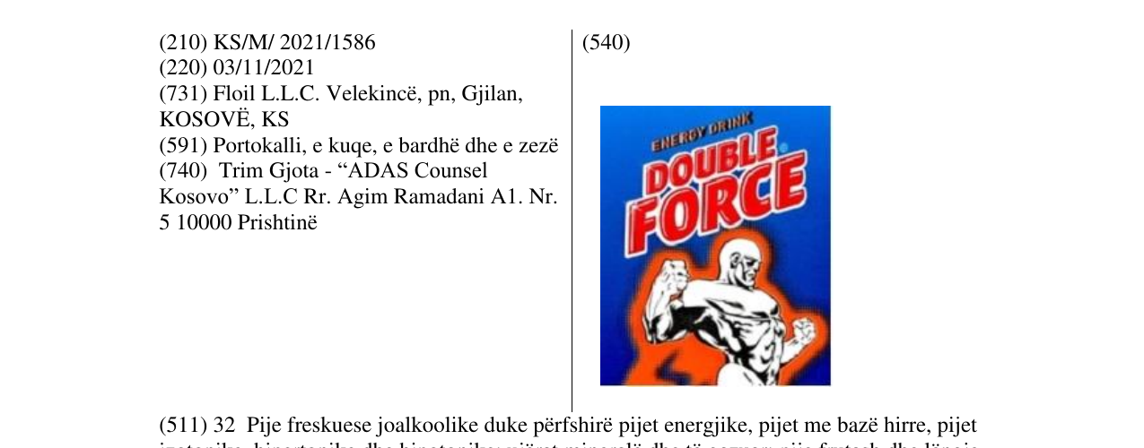 Zëri i markës Double Force në buletin