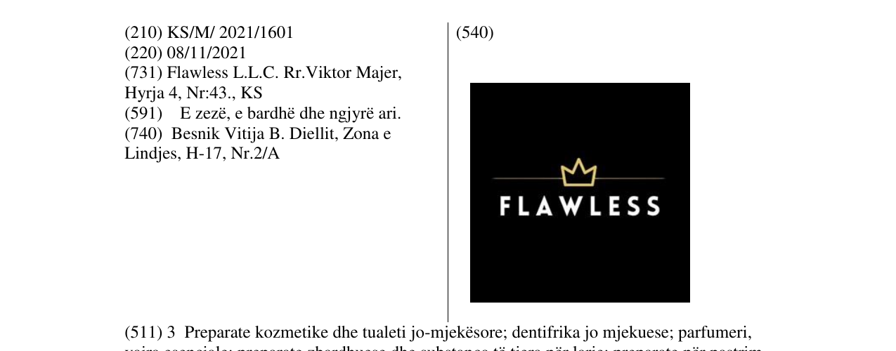 Zëri i markës PLAWLESS në buletin