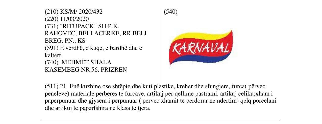 Zëri i markës KARNAVAL në buletin