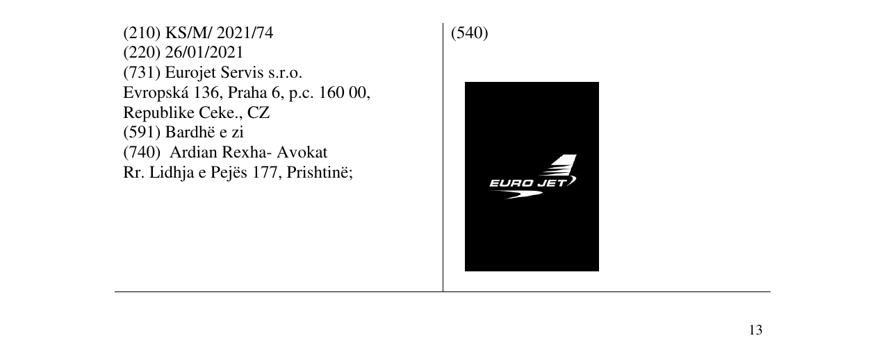 Zëri i markës EUROJET në buletin