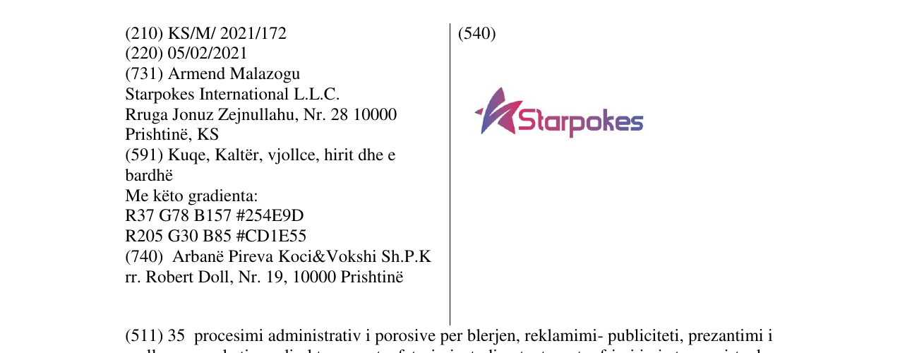 Zëri i markës Starpokes në buletin
