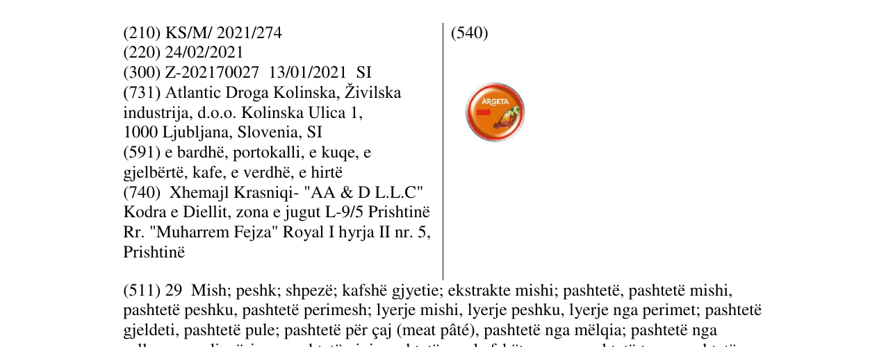 Zëri i markës ARGETA në buletin