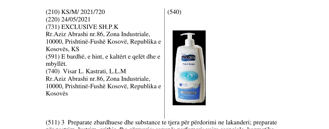 Zëri i markës golden hand wash në buletin