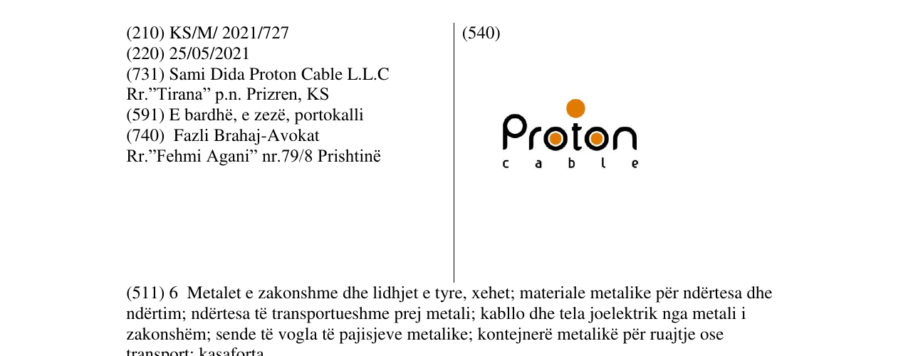 Zëri i markës PROTON në buletin