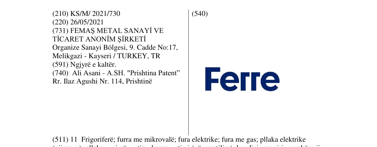Zëri i markës Ferre në buletin