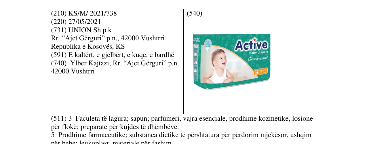 Zëri i markës Active në buletin