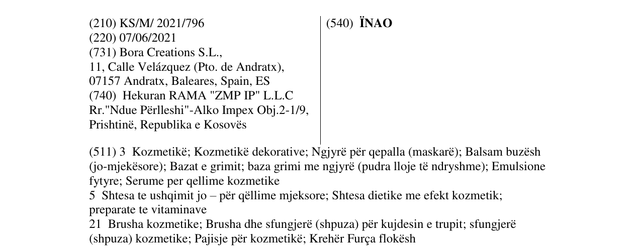 Zëri i markës ÏNAO në buletin