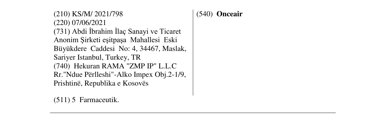 Zëri i markës Onceair në buletin