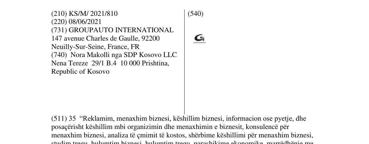 Zëri i markës GROUP AUTO në buletin