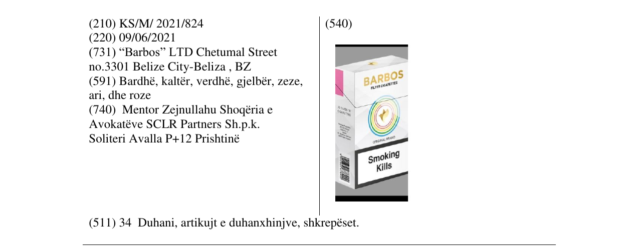 Zëri i markës BARBOS në buletin