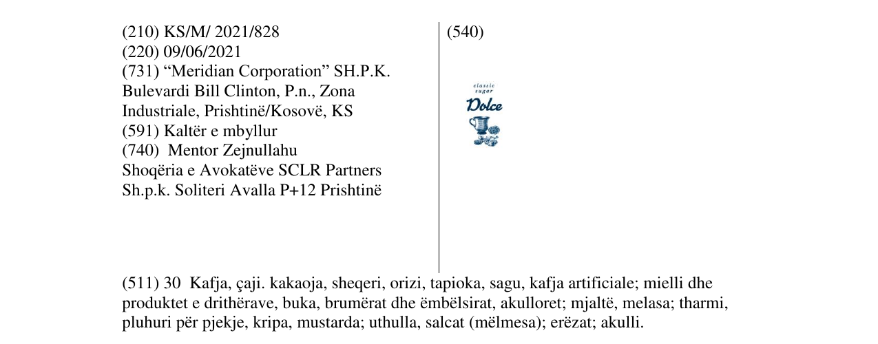 Zëri i markës DOLCE në buletin