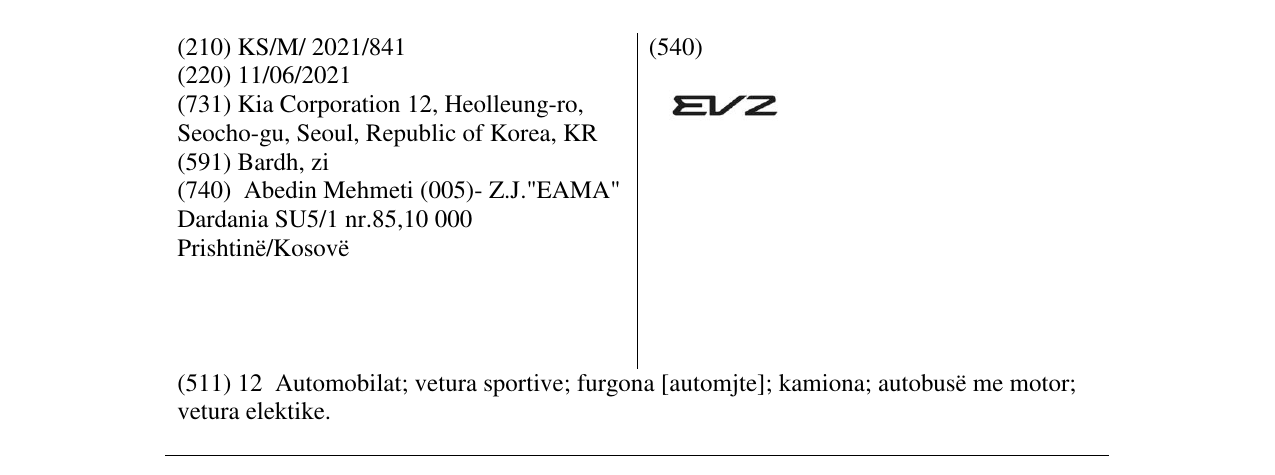 Zëri i markës EV2 në buletin