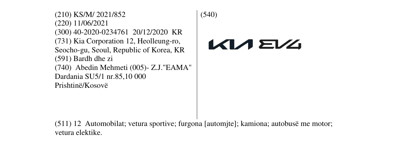 Zëri i markës KIA3V4 në buletin