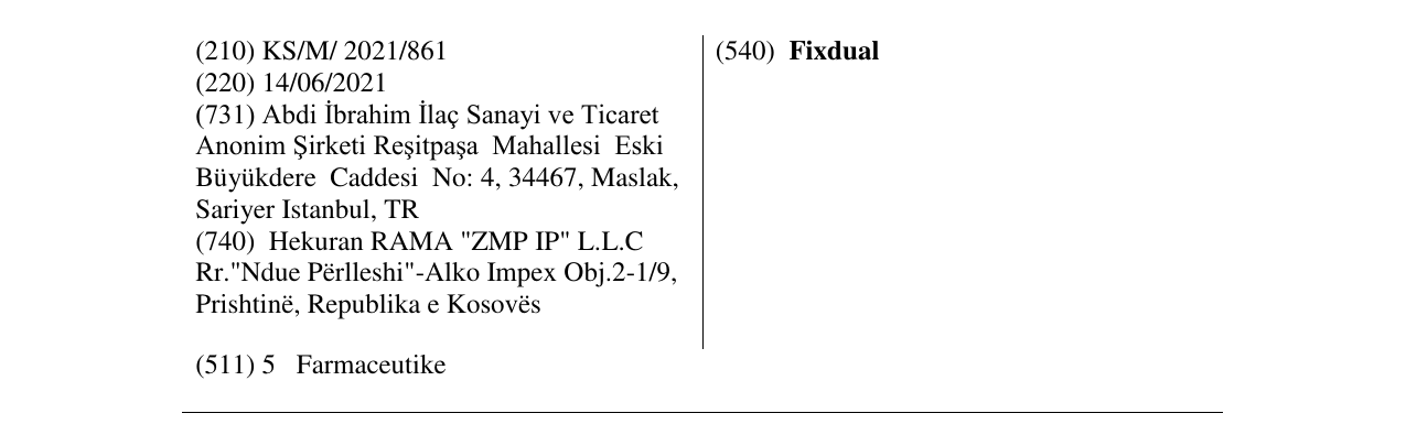 Zëri i markës Fixdual në buletin