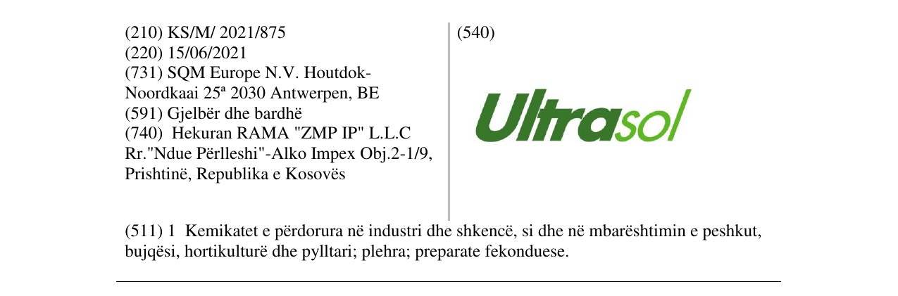 Zëri i markës ultrasol në buletin
