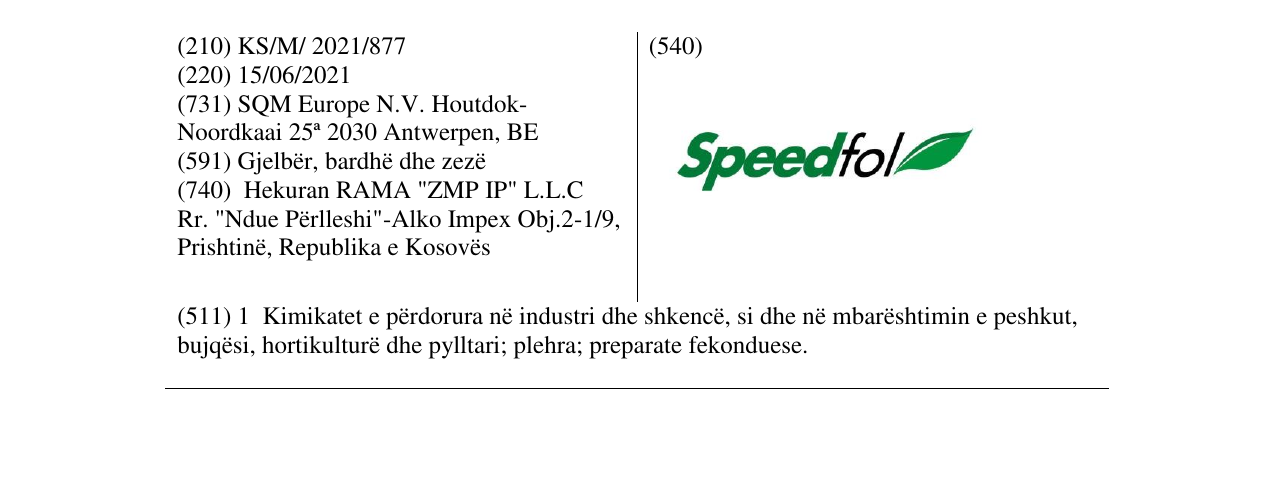Zëri i markës Speedfol në buletin