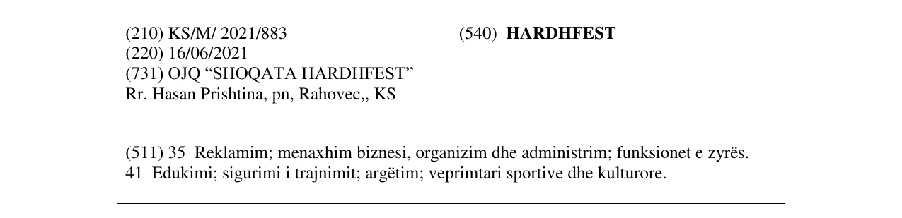 Zëri i markës HARDHFEST në buletin