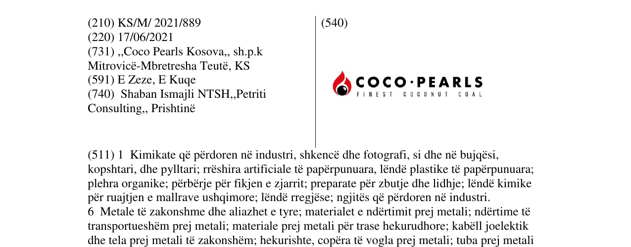 Zëri i markës coco peals në buletin