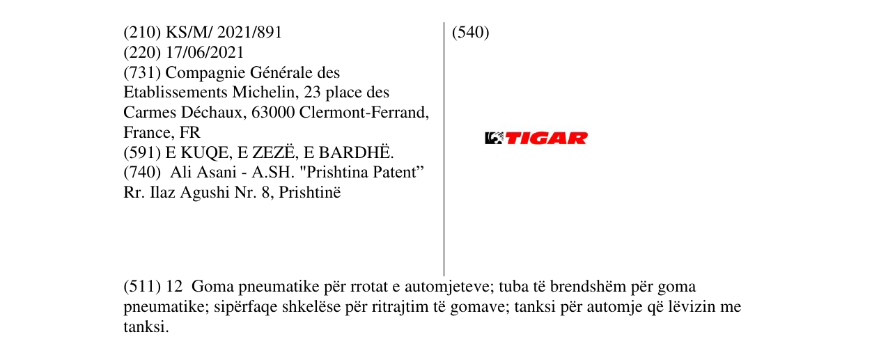 Zëri i markës TIGAR në buletin