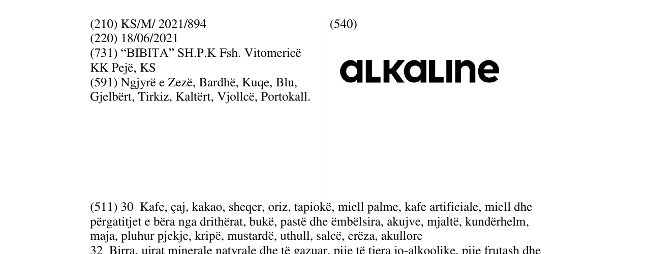 Zëri i markës alkaline në buletin
