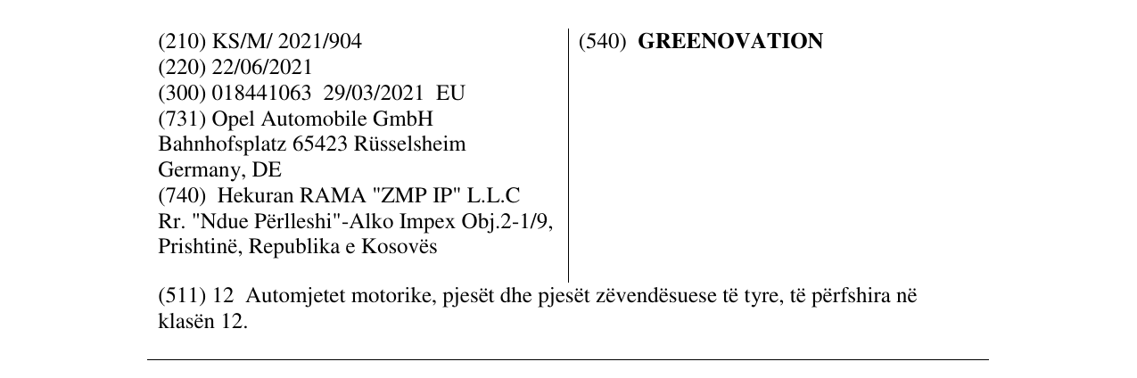 Zëri i markës GREENOVATION në buletin