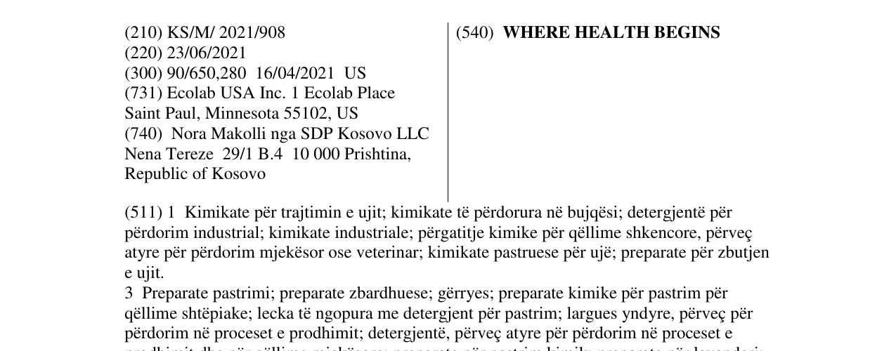 Zëri i markës WHERE HEALTH BEGINS në buletin