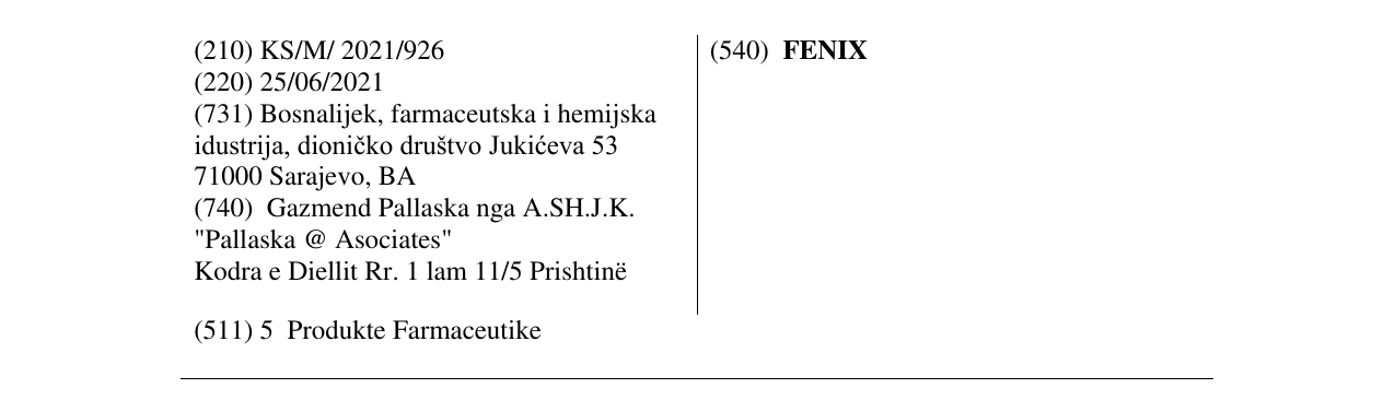 Zëri i markës FENIX në buletin