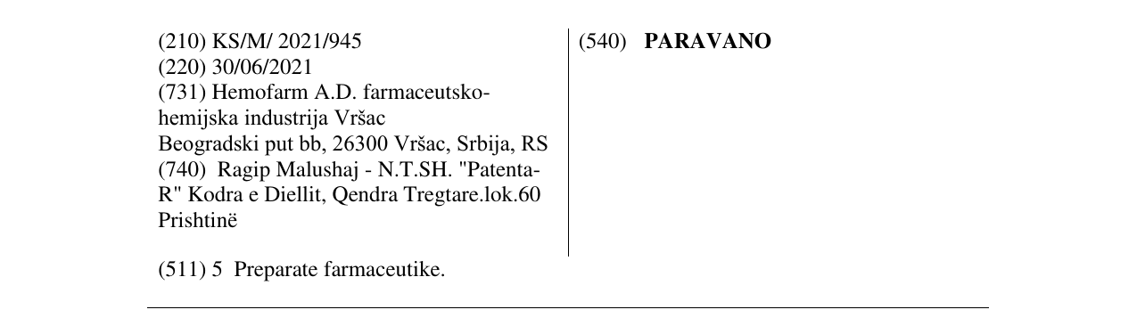 Zëri i markës PARAVANO në buletin