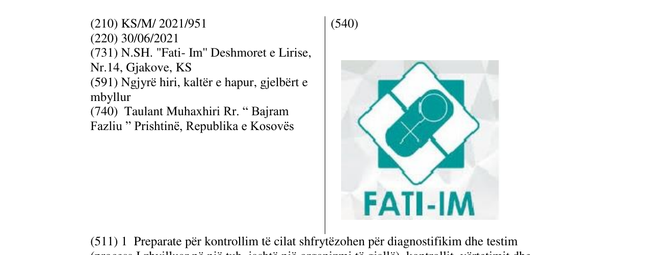 Zëri i markës FATI IM në buletin