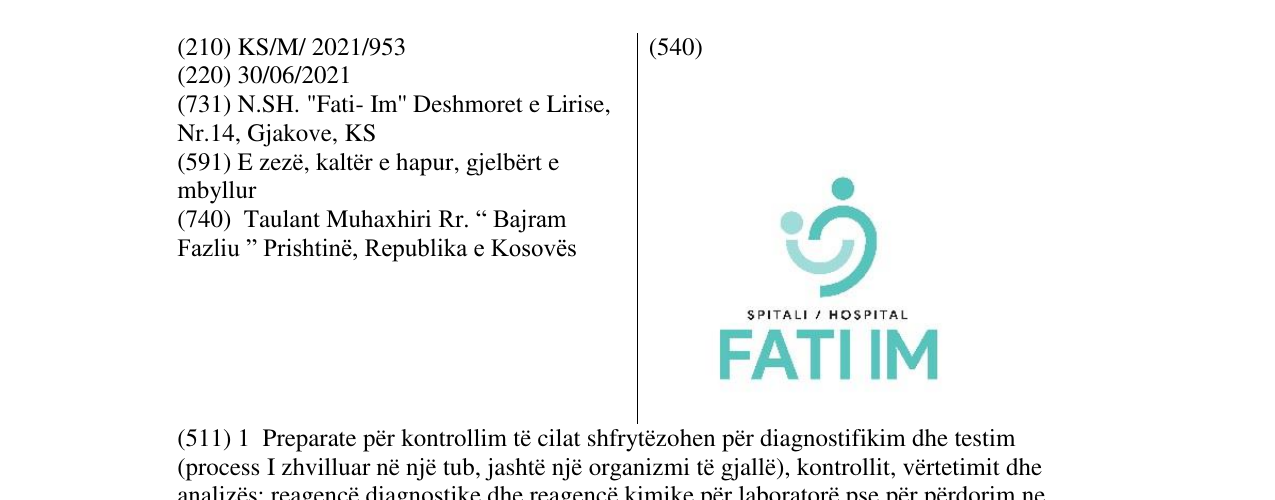 Zëri i markës SPITALI FATI IM në buletin