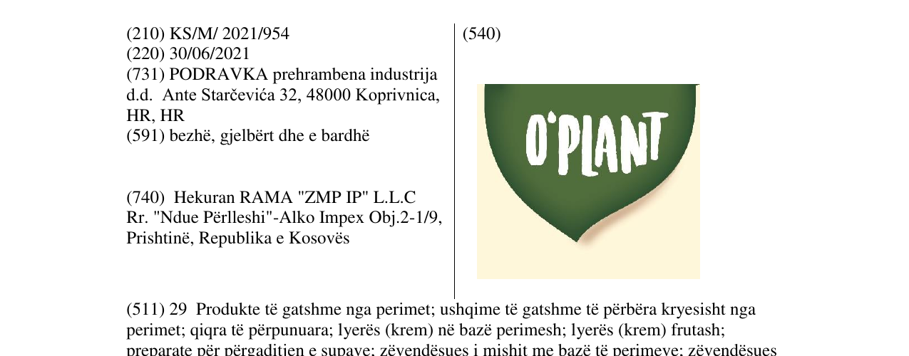 Zëri i markës Markë figurative në buletin