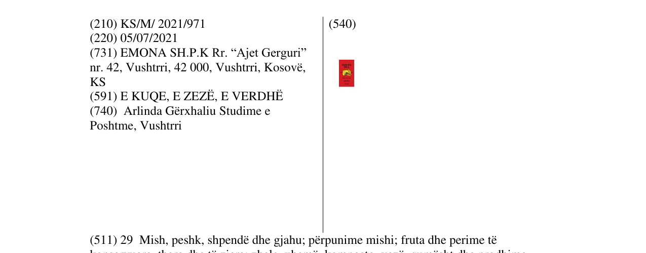 Zëri i markës EMONA TEA në buletin