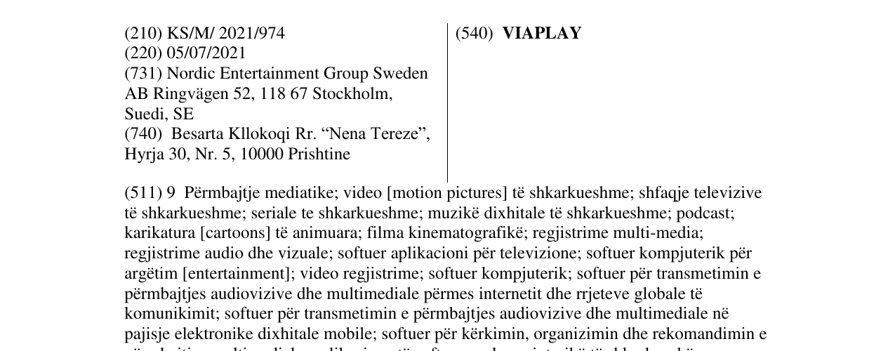 Zëri i markës VIAPLAY në buletin