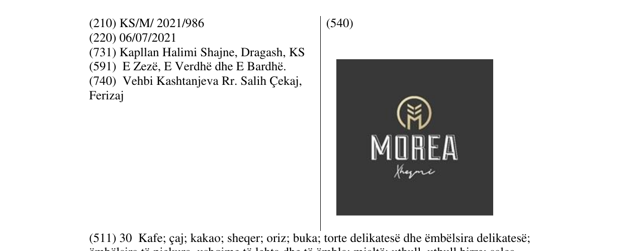 Zëri i markës MOREA në buletin