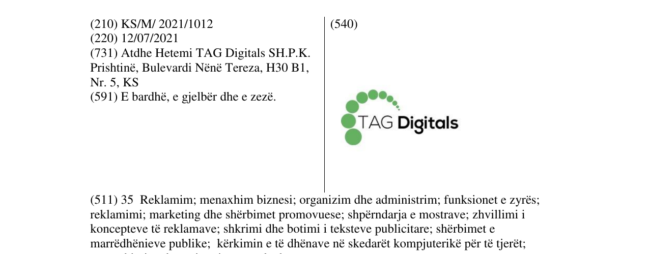 Zëri i markës TAG DIGITALS në buletin