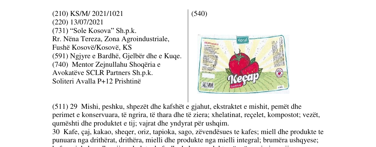 Zëri i markës KORAL në buletin