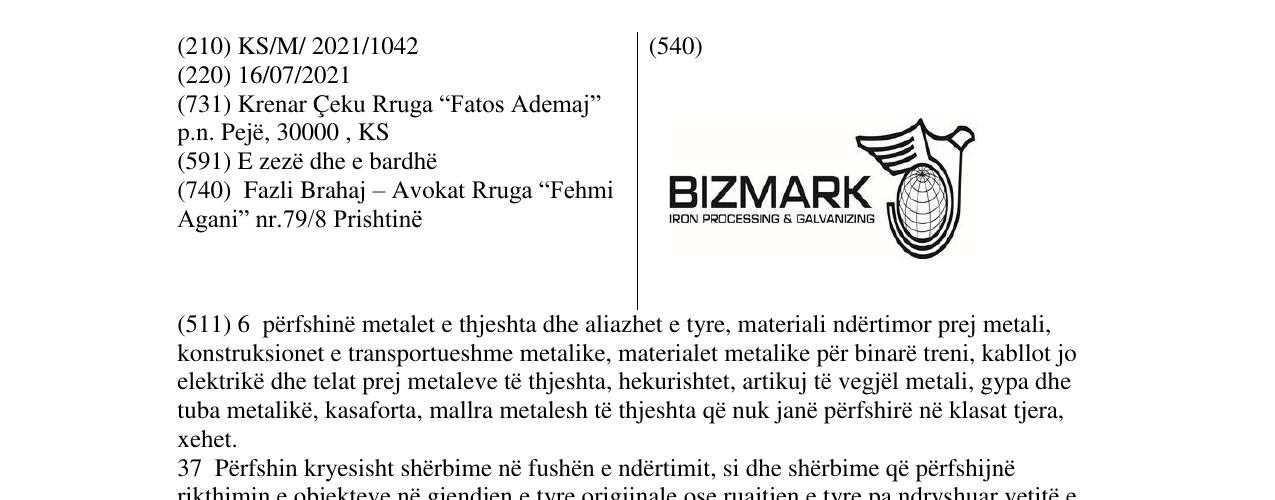 Zëri i markës Markë figurative në buletin